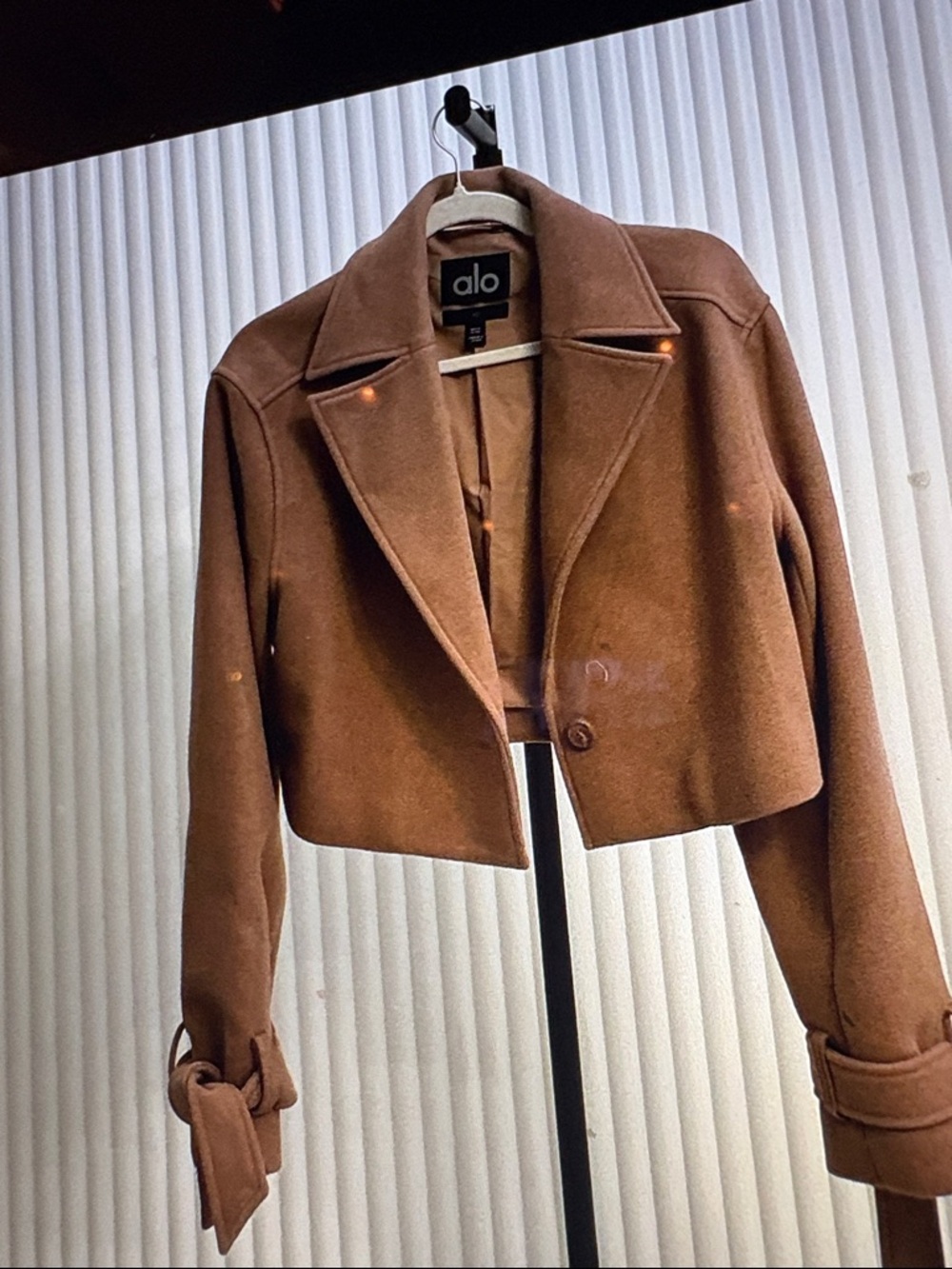 ALO Yoga Cropped Chestnut Brown Blazer Jacket